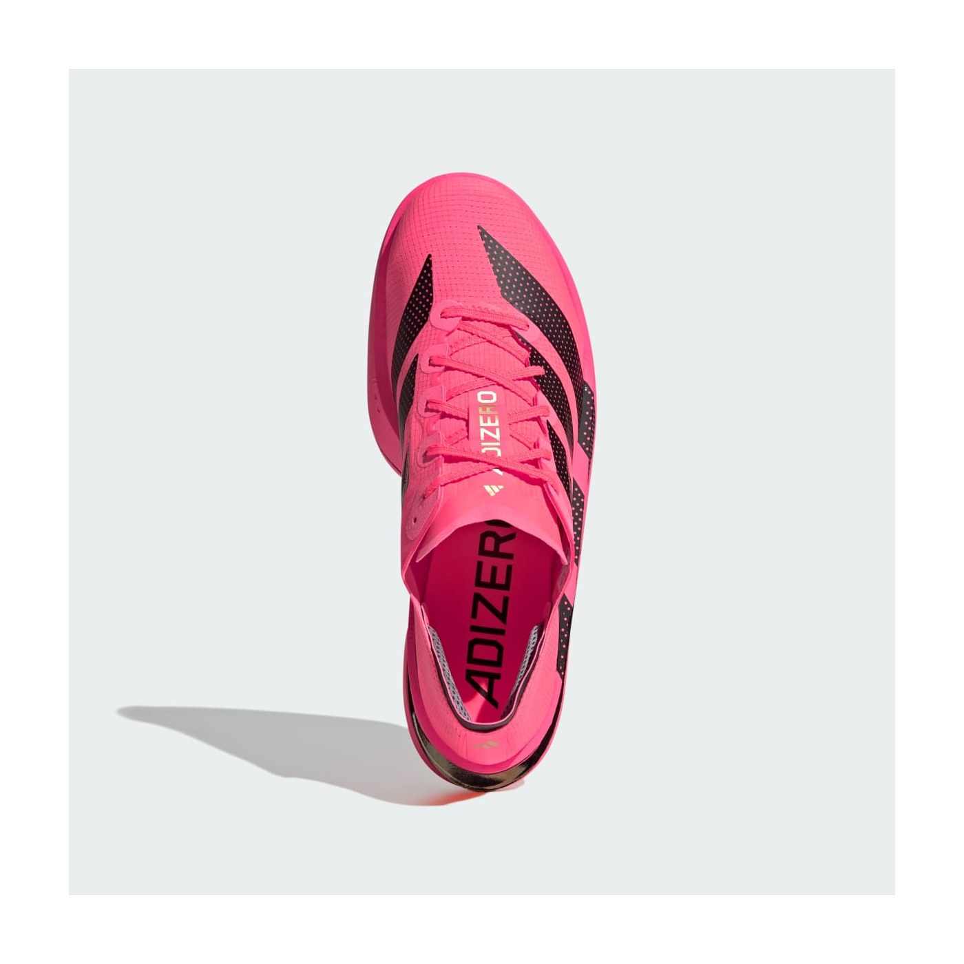 Adidas Adizero Adios Pro 5, vue de profil montrant la semelle intermédiaire