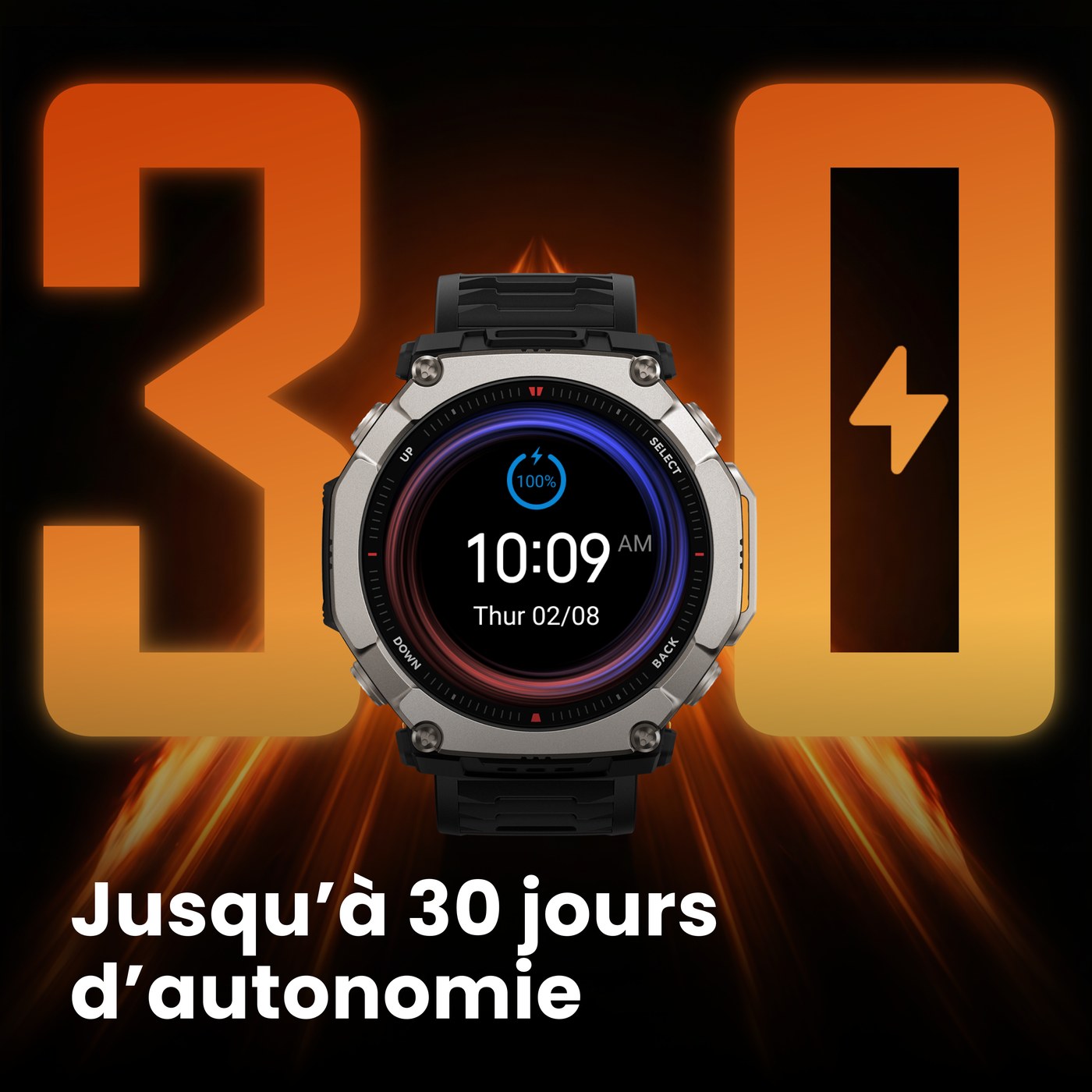 Amazfit T-Rex Ultra 2 : jusqu'à 30 jours d'autonomie en mode montre connectée