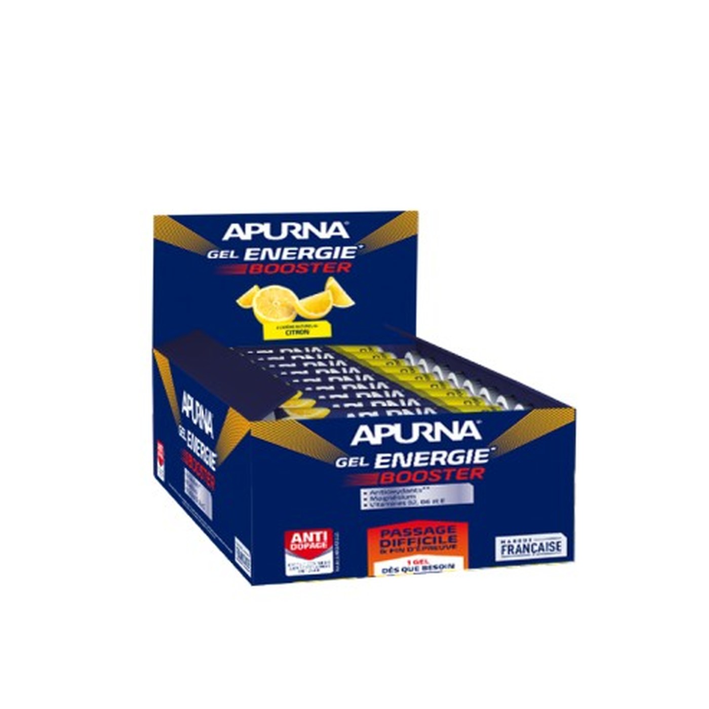 Présentoir de tubes Apurna Gel Energie Caféine Citron
