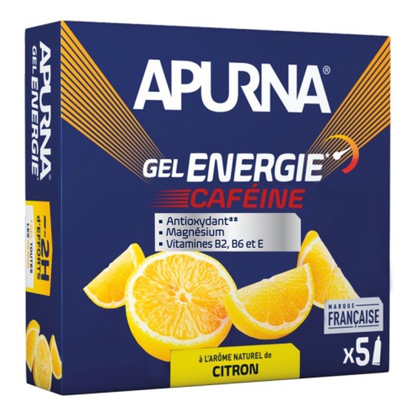Étui de 5 gels Apurna Energie Caféine Citron
