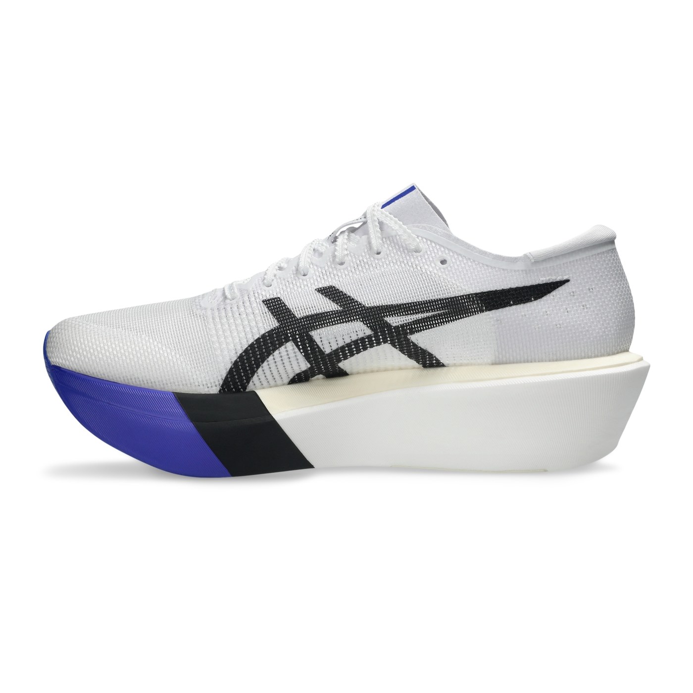Asics Metaspeed Sky Tokyo, vue de profil latéral classique, drop 5 mm et plaque carbone visibles