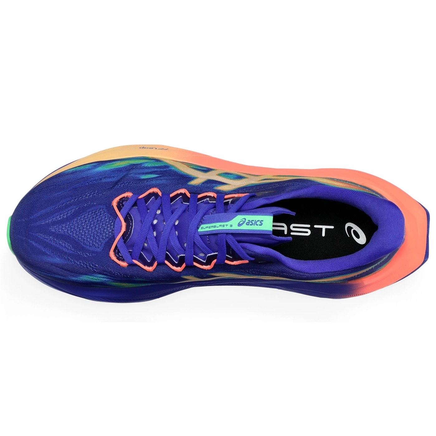 Asics Superblast 3 vue dessus tige
