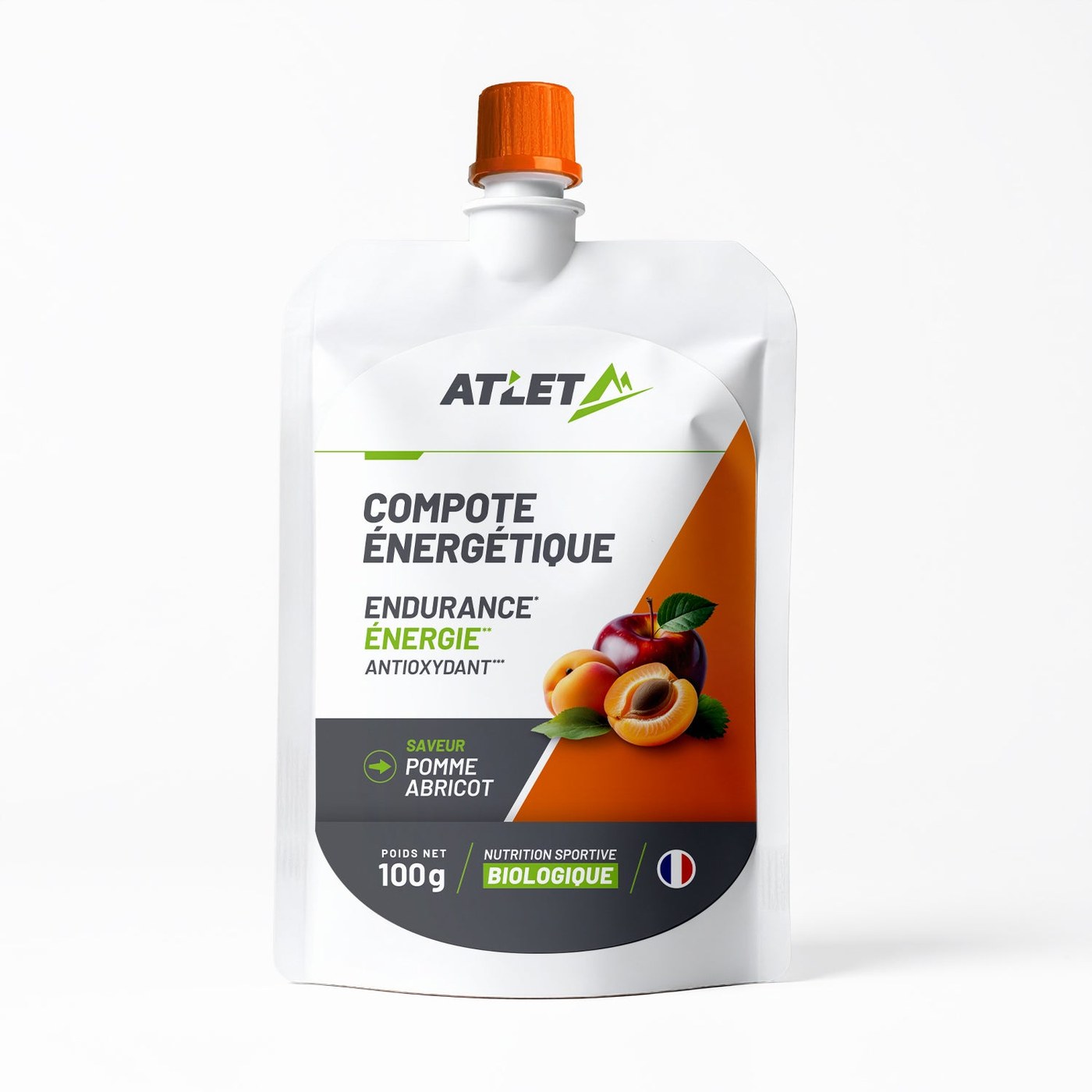 Atlet compote energetique bio pomme-abricot packshot
