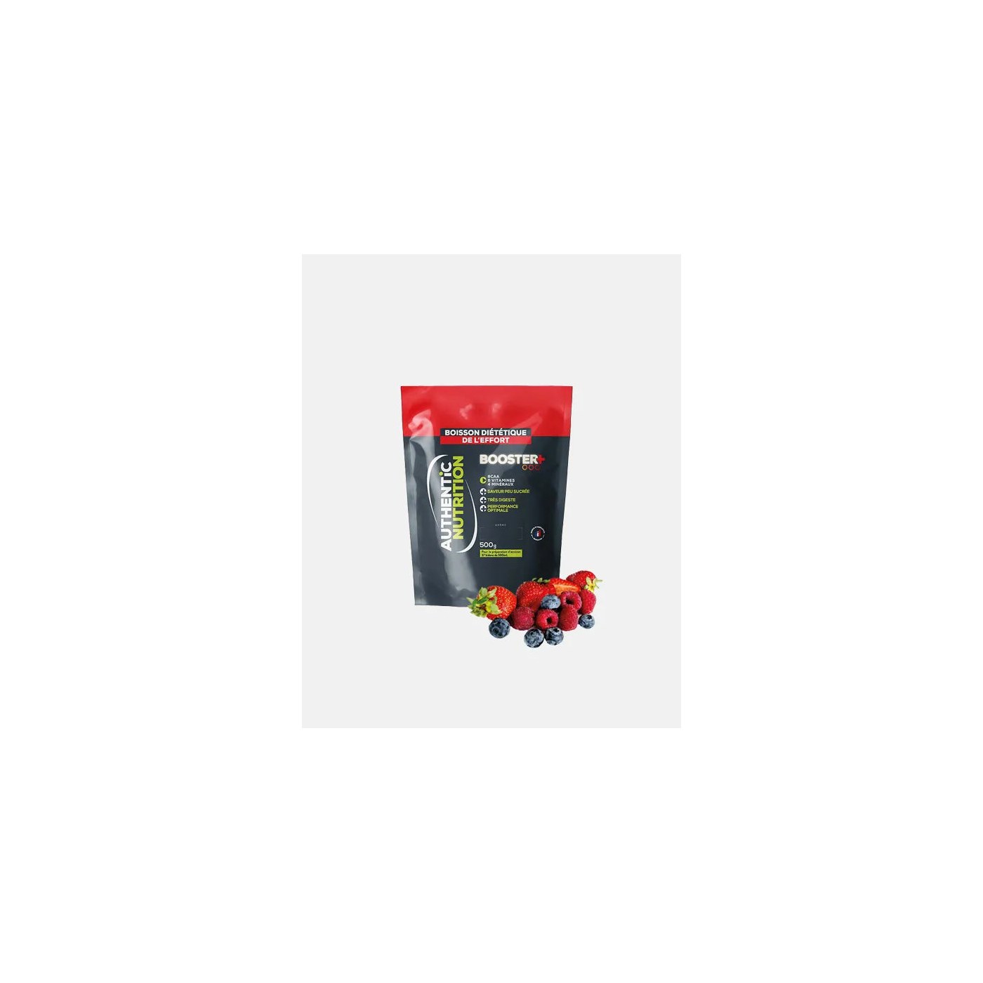 Authentic Nutrition Booster+, pot 500 g saveur fruits rouges