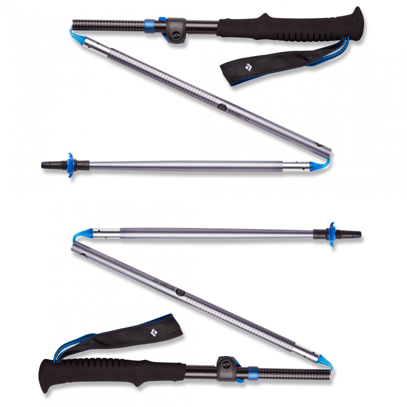Black Diamond Distance FLZ, détail du pliage en 3 brins et du système FlickLock