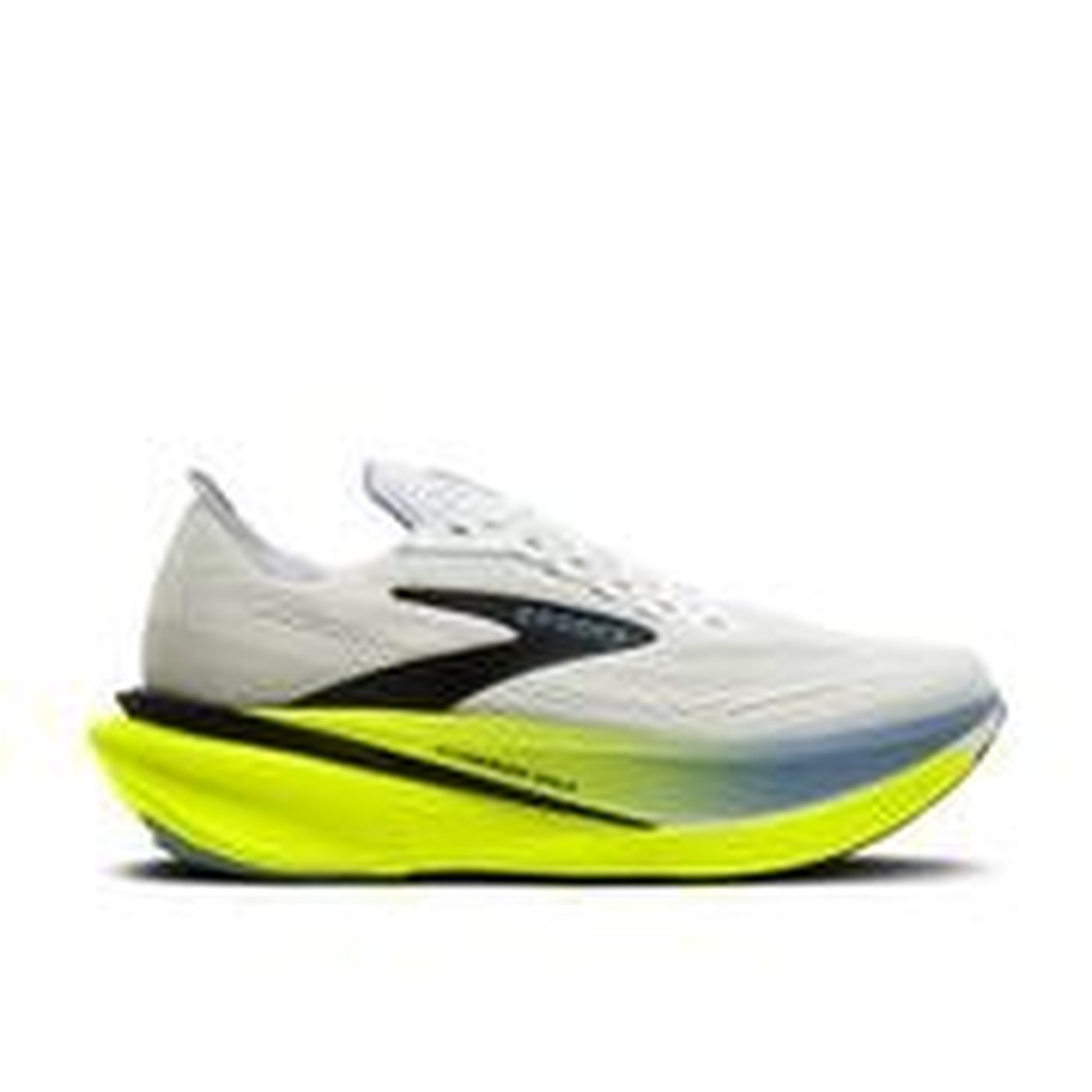 Brooks Hyperion Max 4, vue latérale, semelle jaune fluo