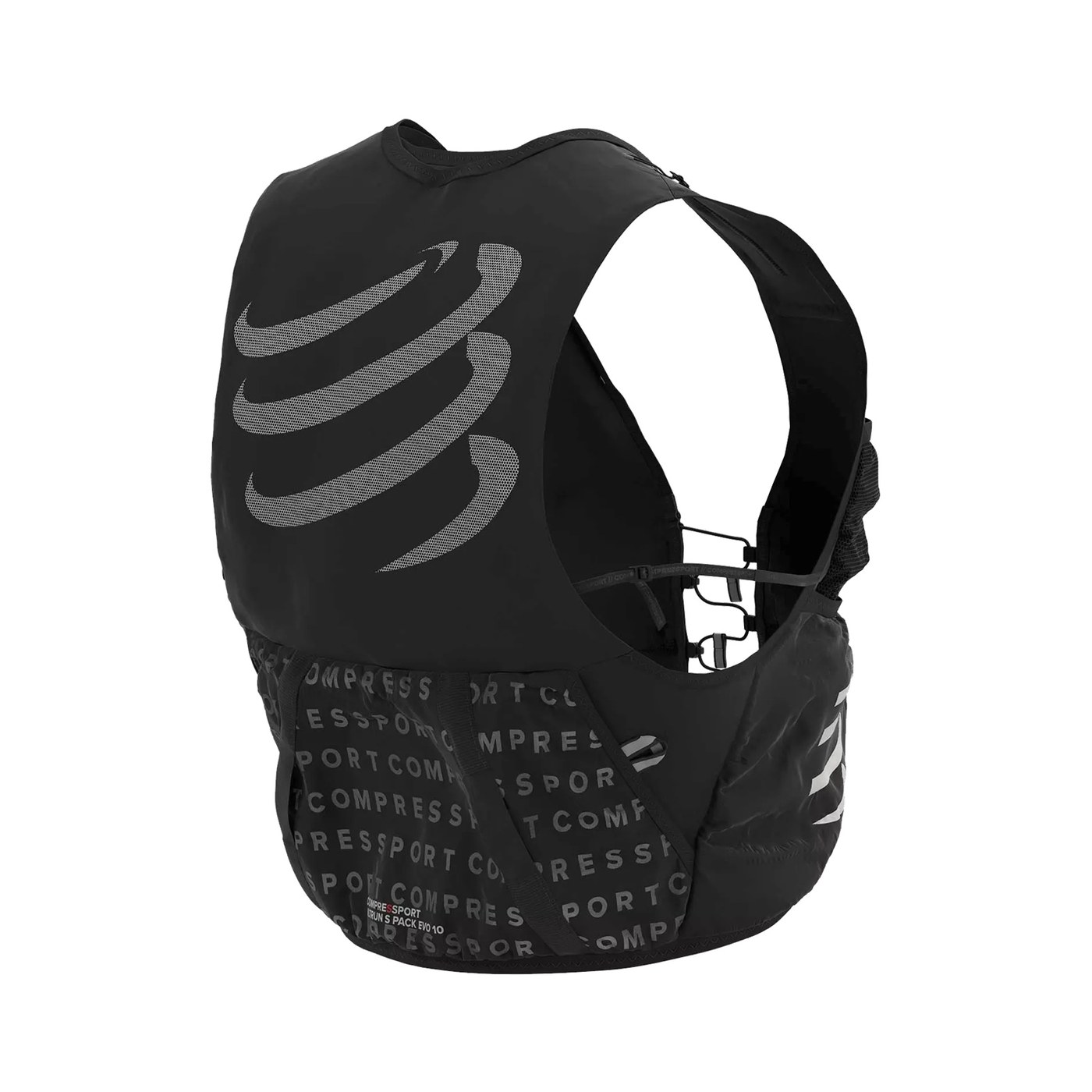 Compressport UltRun S Pack Evo 10 vue dorsale avec logo strié argenté