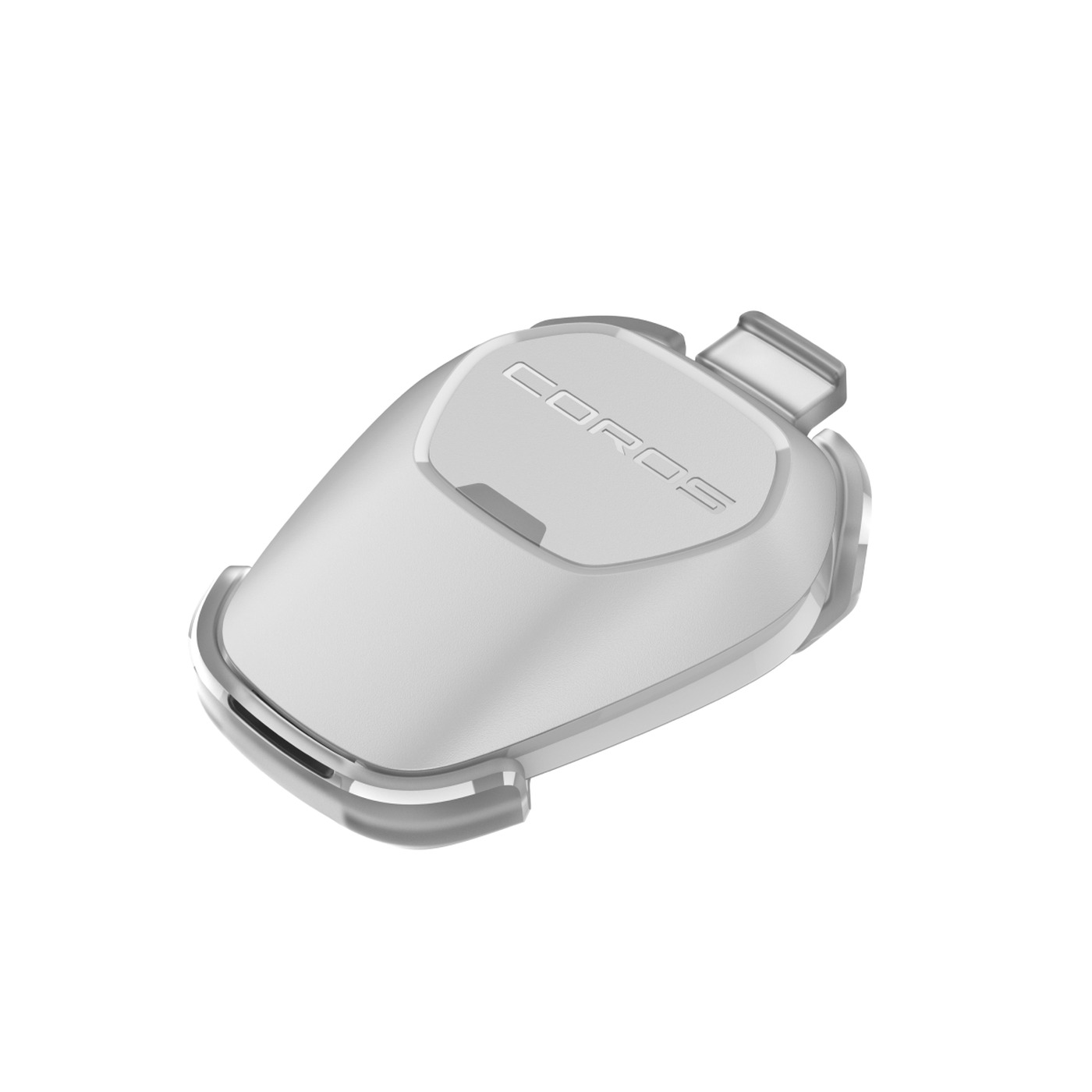 Coros Pod 2 fixé sur le clip lacet d'une chaussure de course
