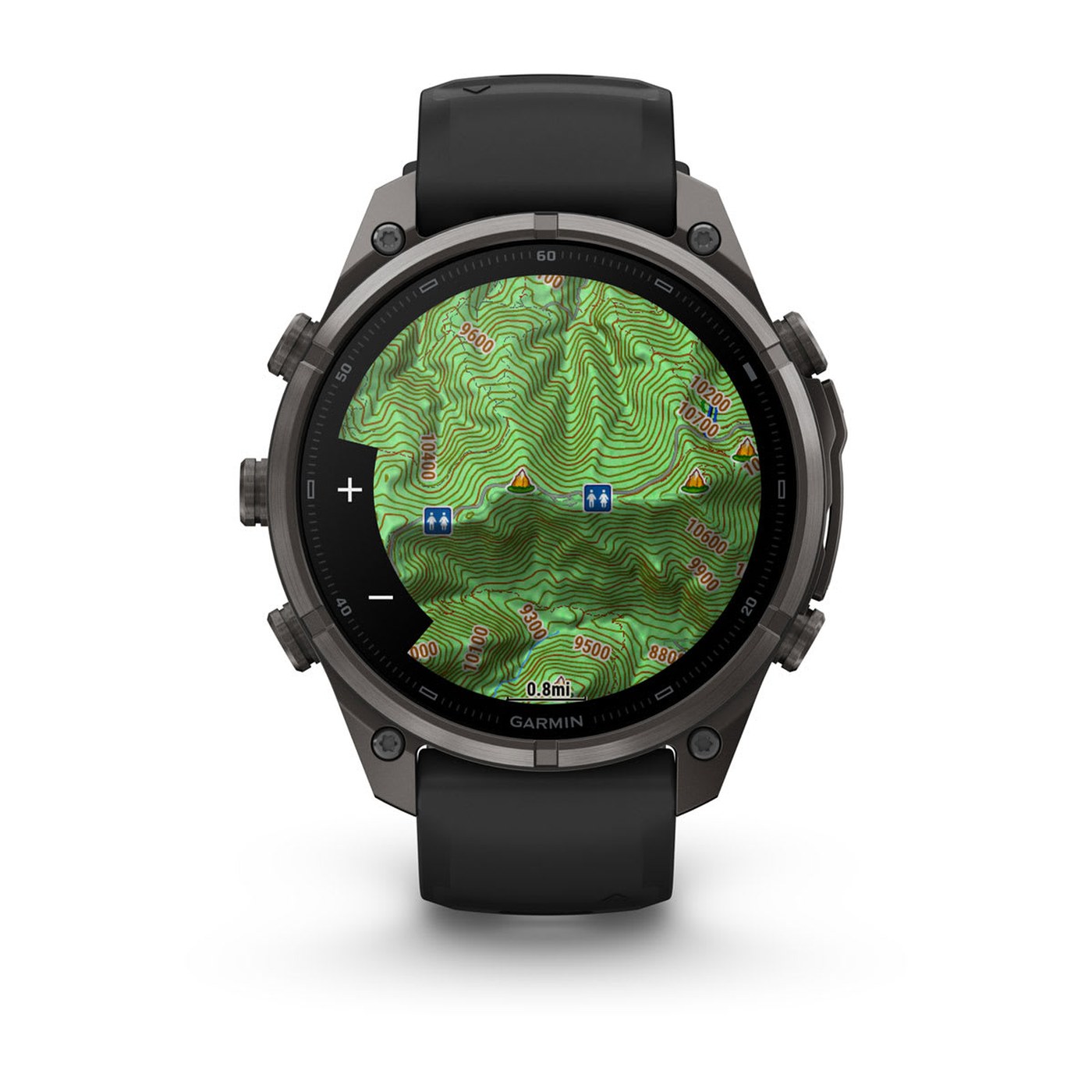 Garmin Fenix 9 Pro, cartographie TopoActive couleur affichée à l'écran