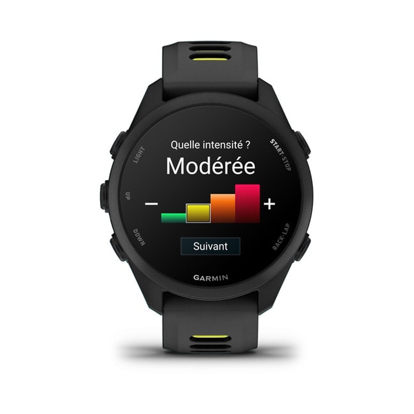 Garmin Forerunner 170 : écran de sélection d'intensité de l'effort perçu