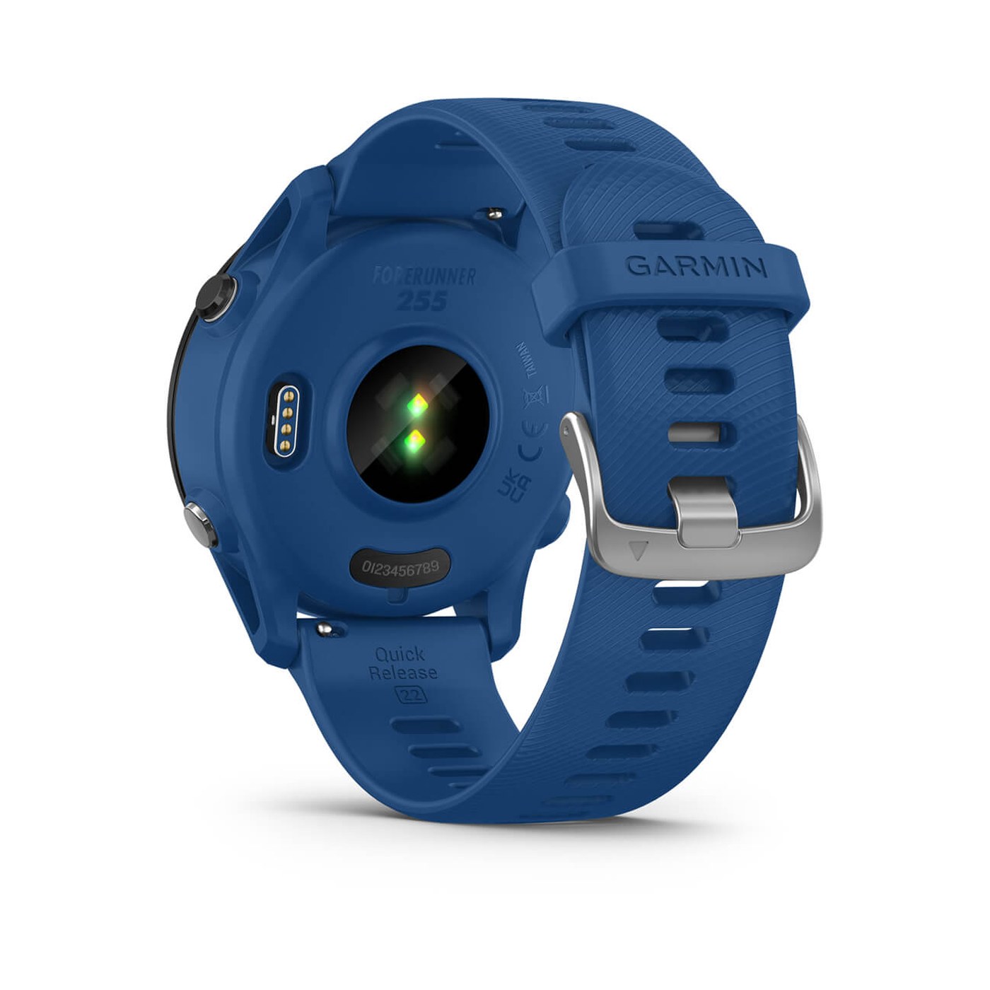Garmin Forerunner 255, vue arrière avec capteur cardio Elevate Gen 4