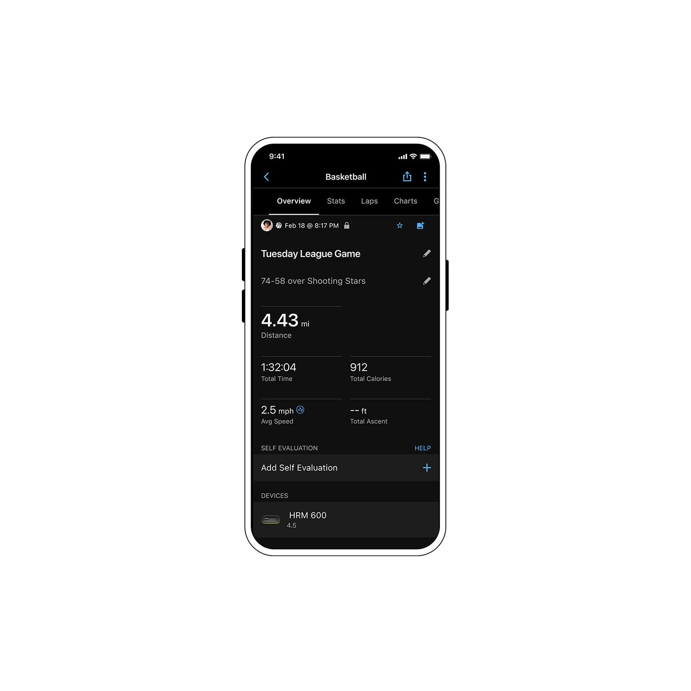Garmin HRM 600 enregistrement autonome activite recording