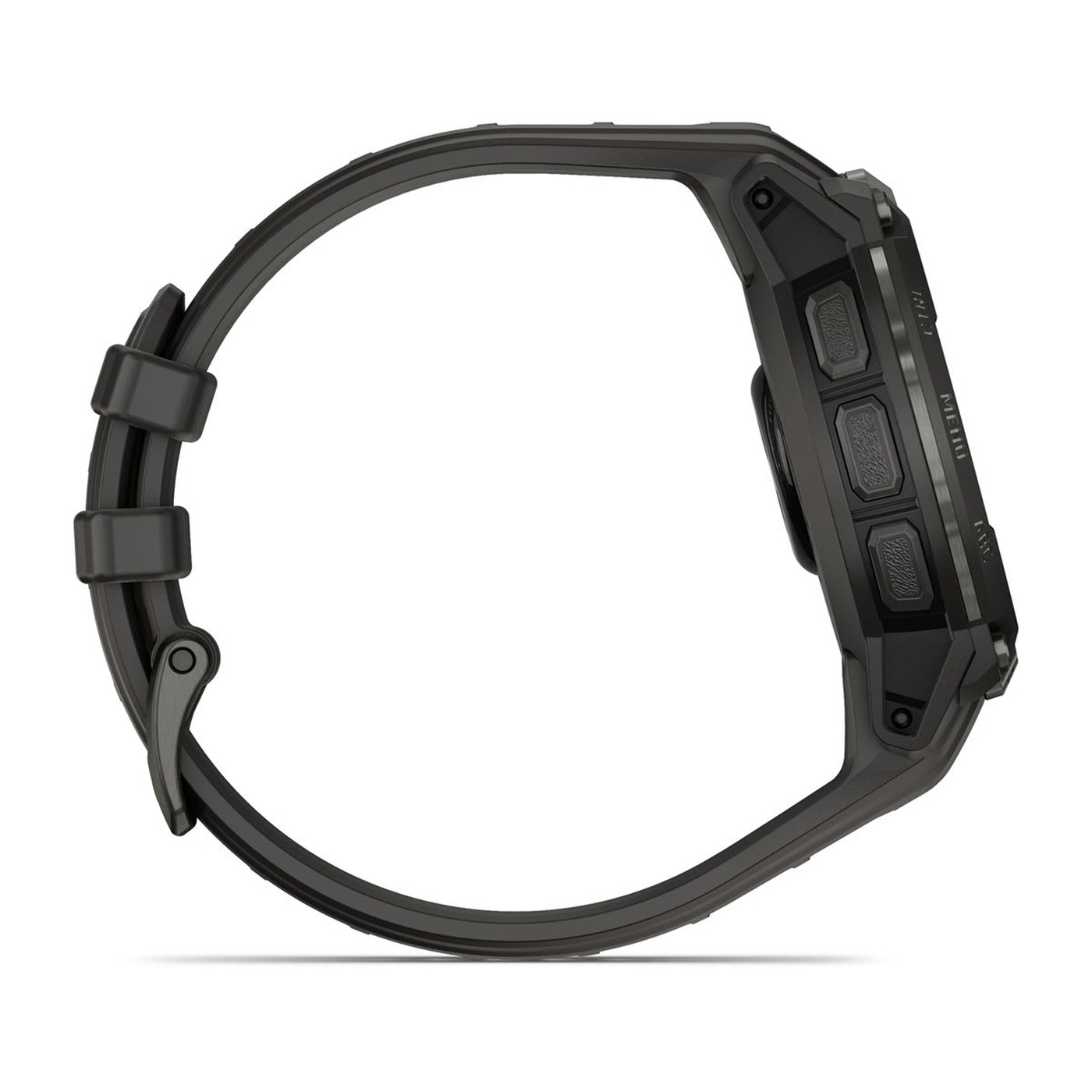 Garmin Instinct Crossover AMOLED, Seitenprofil, Tasten und Gehäusehörner