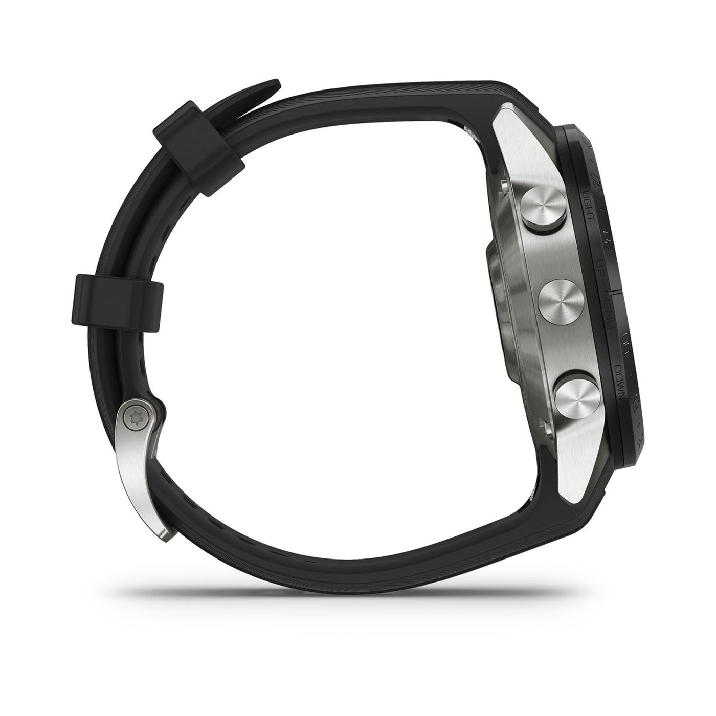 Garmin MARQ Athlete Gen 2, vue de profil sur les boutons et le bracelet