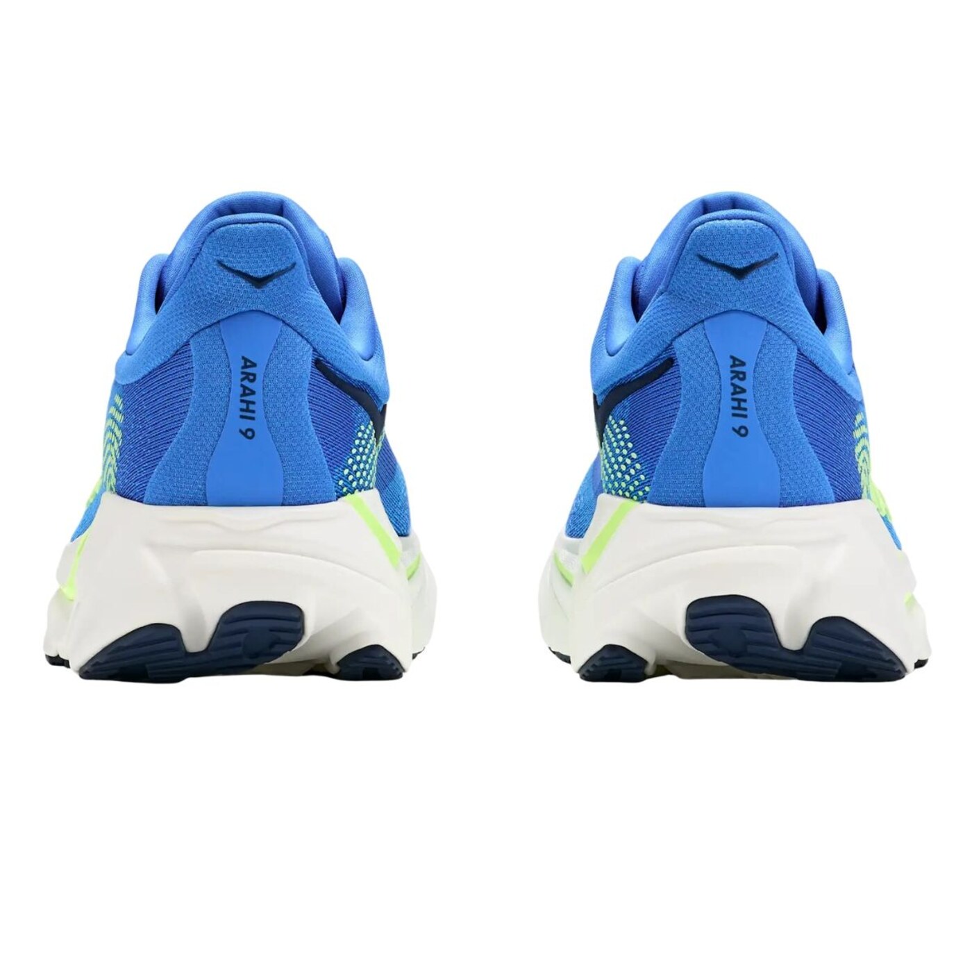 Hoka Arahi 9 vue de dessus, tige mesh technique et boîte à orteils élargie