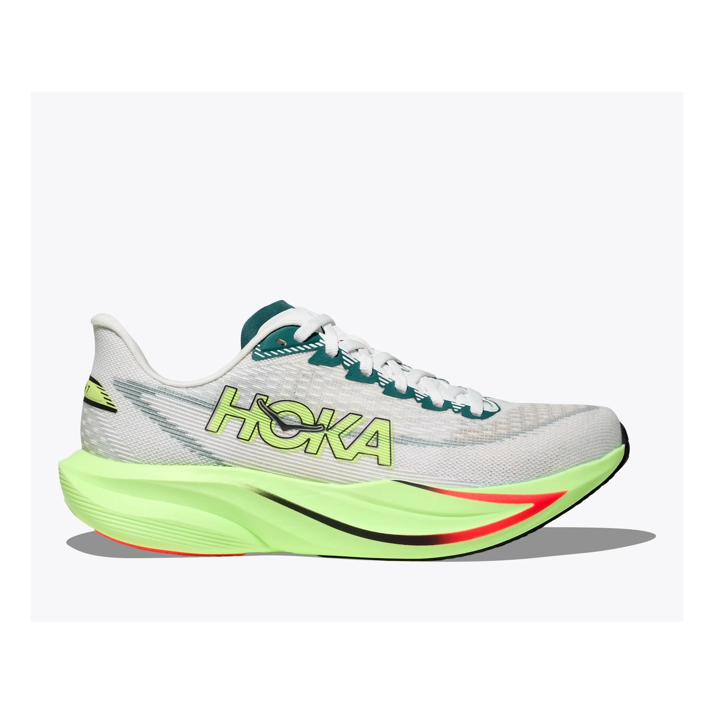Hoka Mach 7 — vue de profil latéral montrant le drop 5 mm