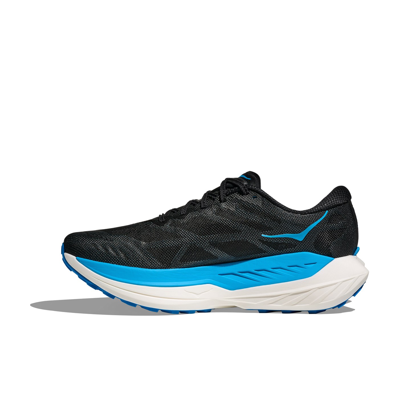 Hoka Rocket X Trail, semelle extérieure de la paire, coloris Black/Skyward Blue