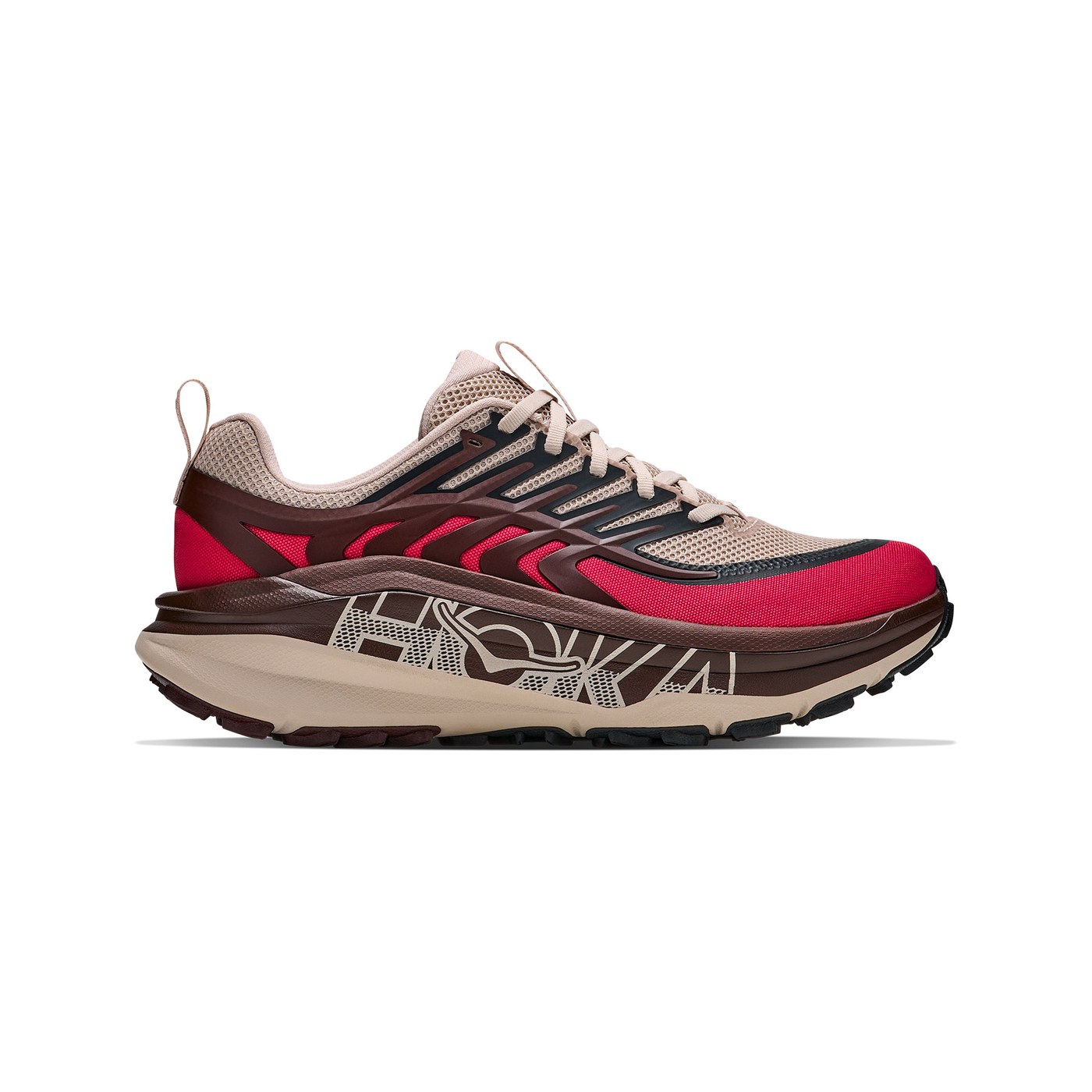 Hoka Stinson 8, vue de profil coloris River Rock Grey/Spiced Chocolate