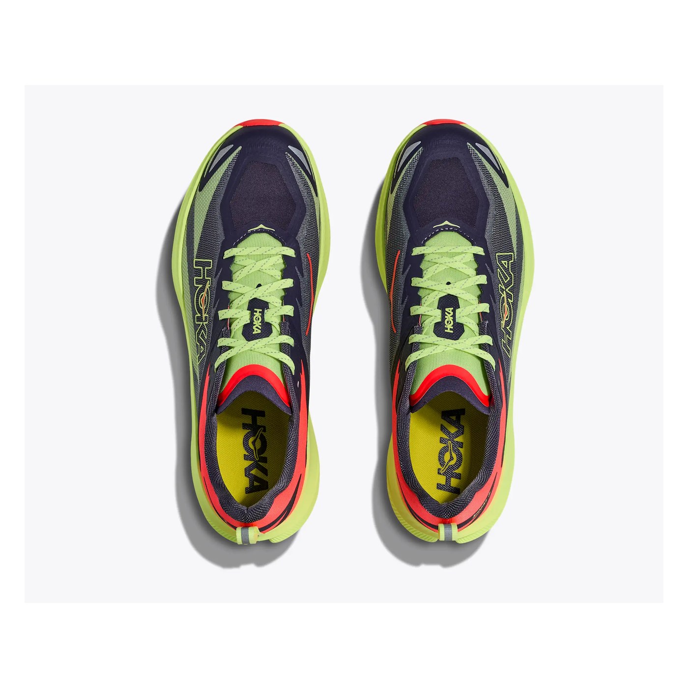 Hoka Zinal 3 vue de dessus - paire Squid Ink Neon Yuzu