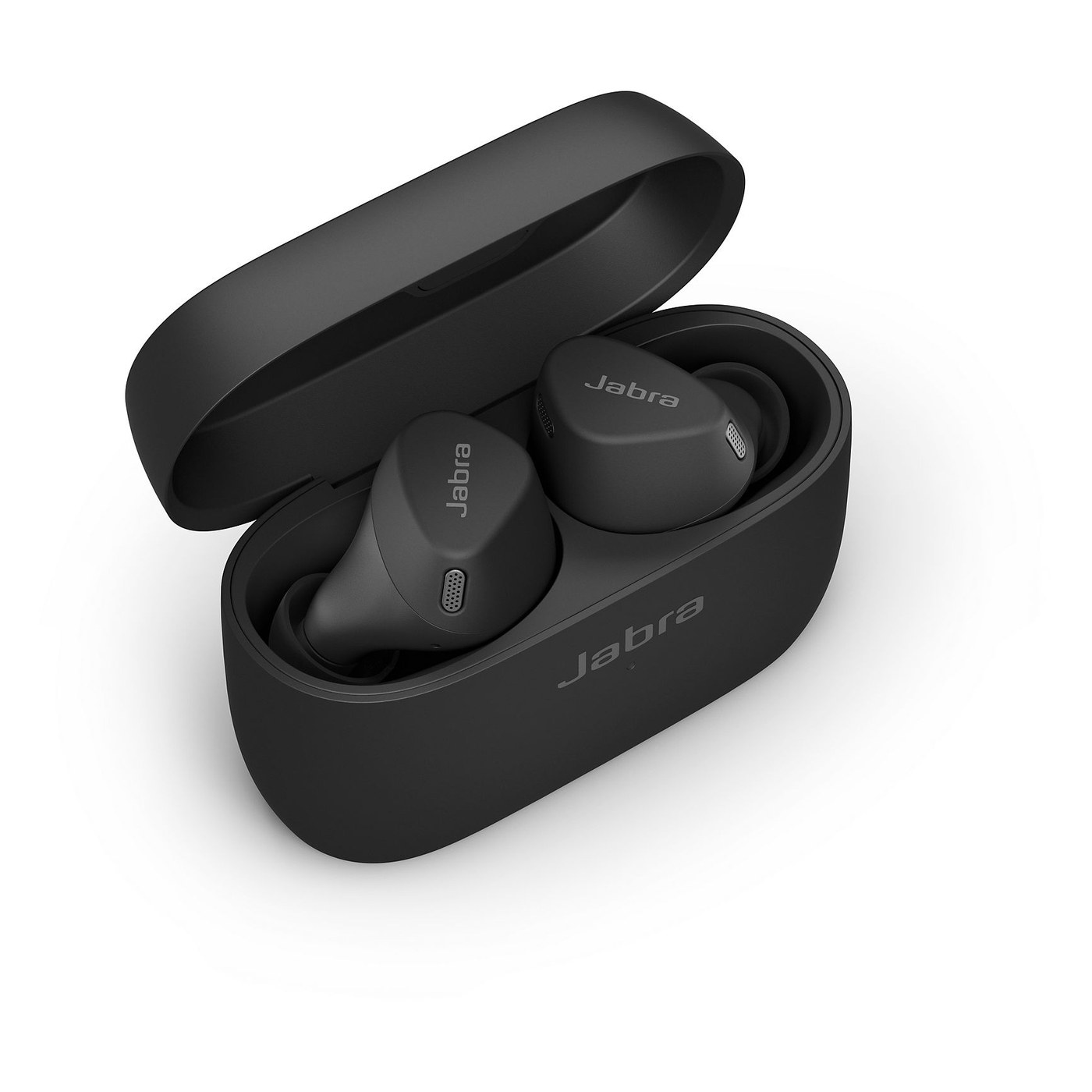 Boîtier de charge Jabra Elite 4 Active ouvert avec les deux écouteurs