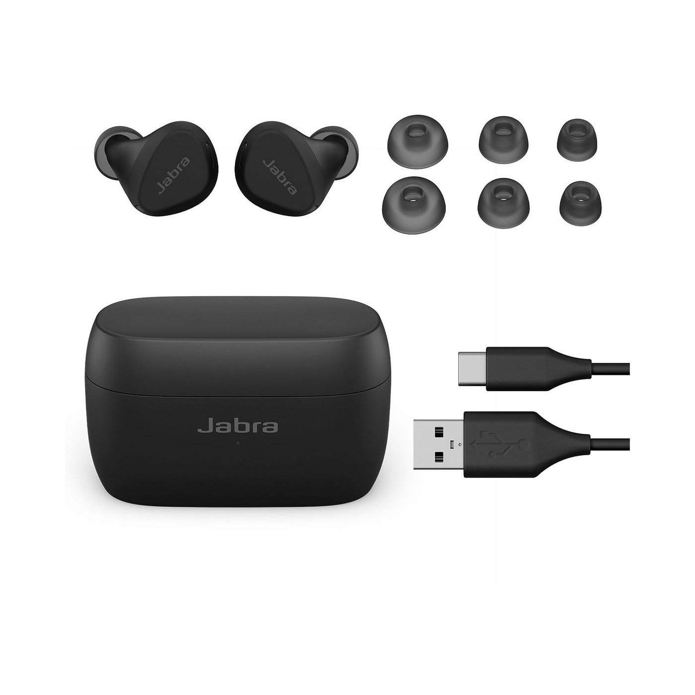 Jabra Elite 4 Active avec les embouts interchangeables et le câble de charge USB-C