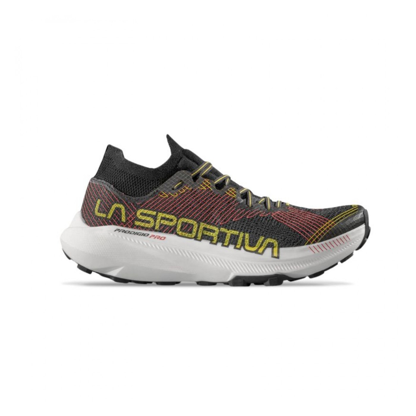 La Sportiva Prodigio Pro vue de profil médial, coloris Black/Red/Yellow