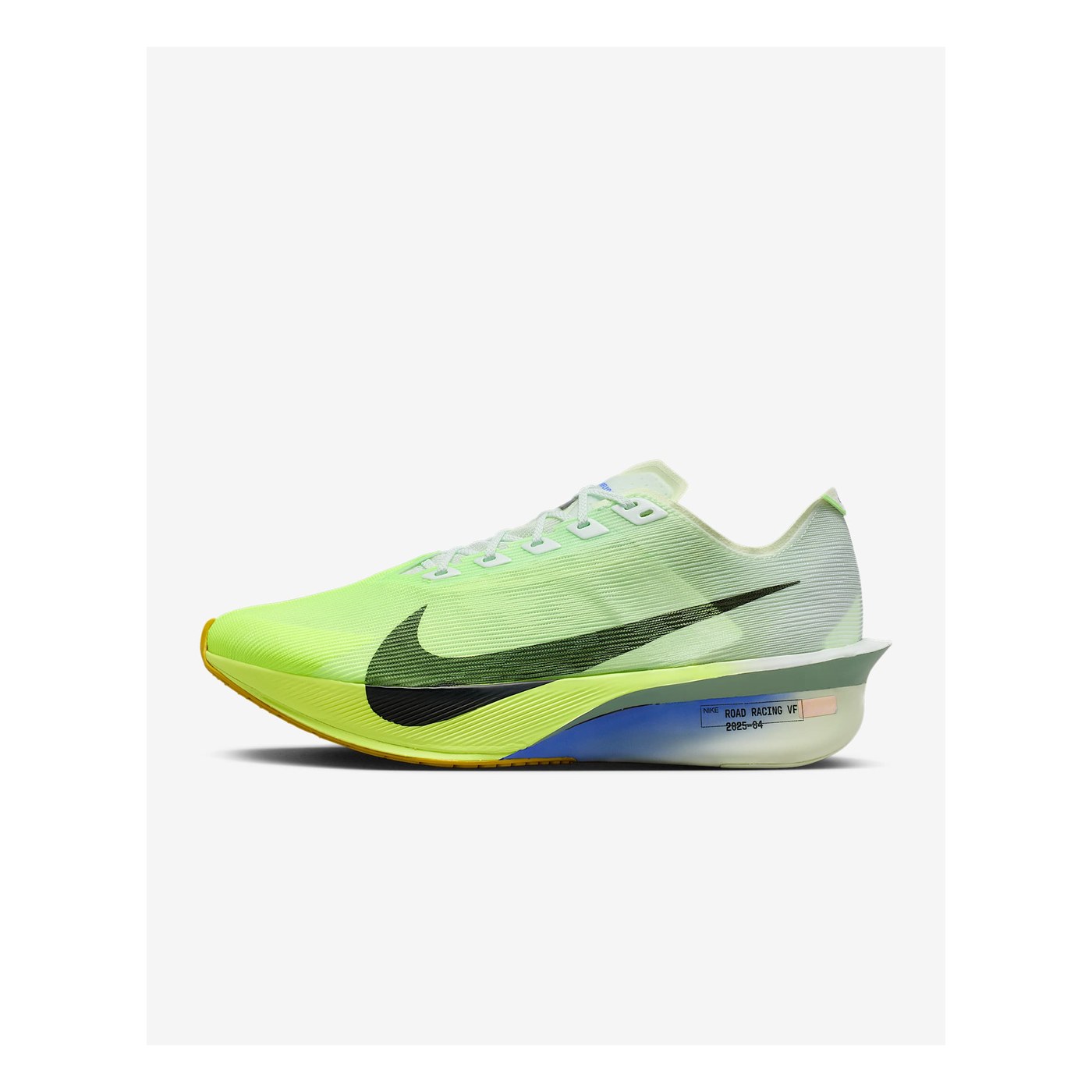 Nike Vaporfly 4 — vue de profil avec étiquette ZoomX et Flyplate visibles