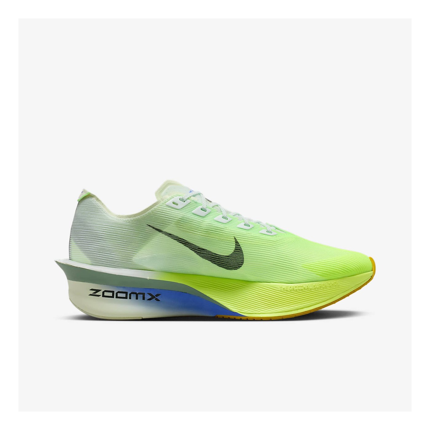 Nike Vaporfly 4 — vue de profil latéral, drop 6 mm visible