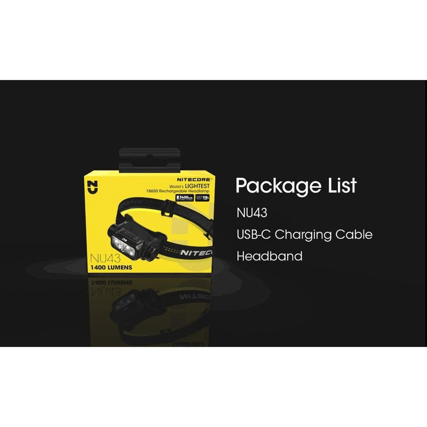 Nitecore NU43, boite et contenu de la boite