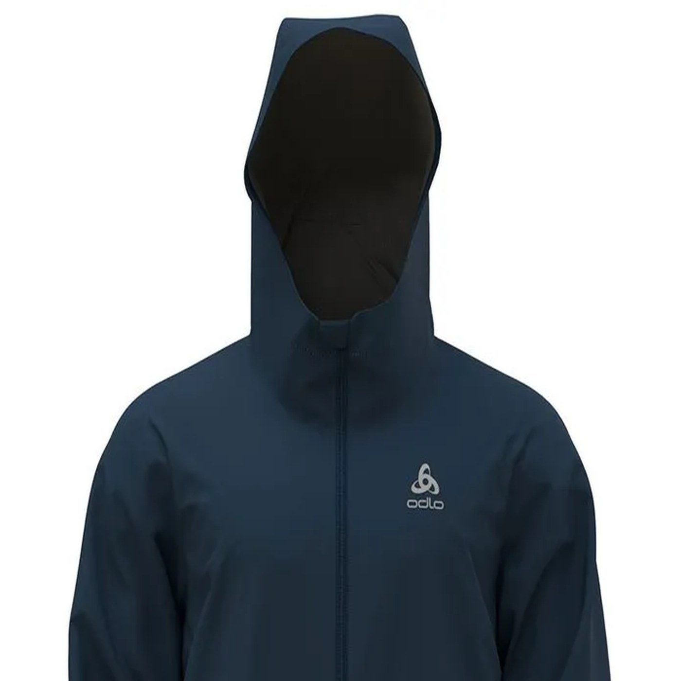 Odlo Aegis 2.5L détail capuche et logo poitrine
