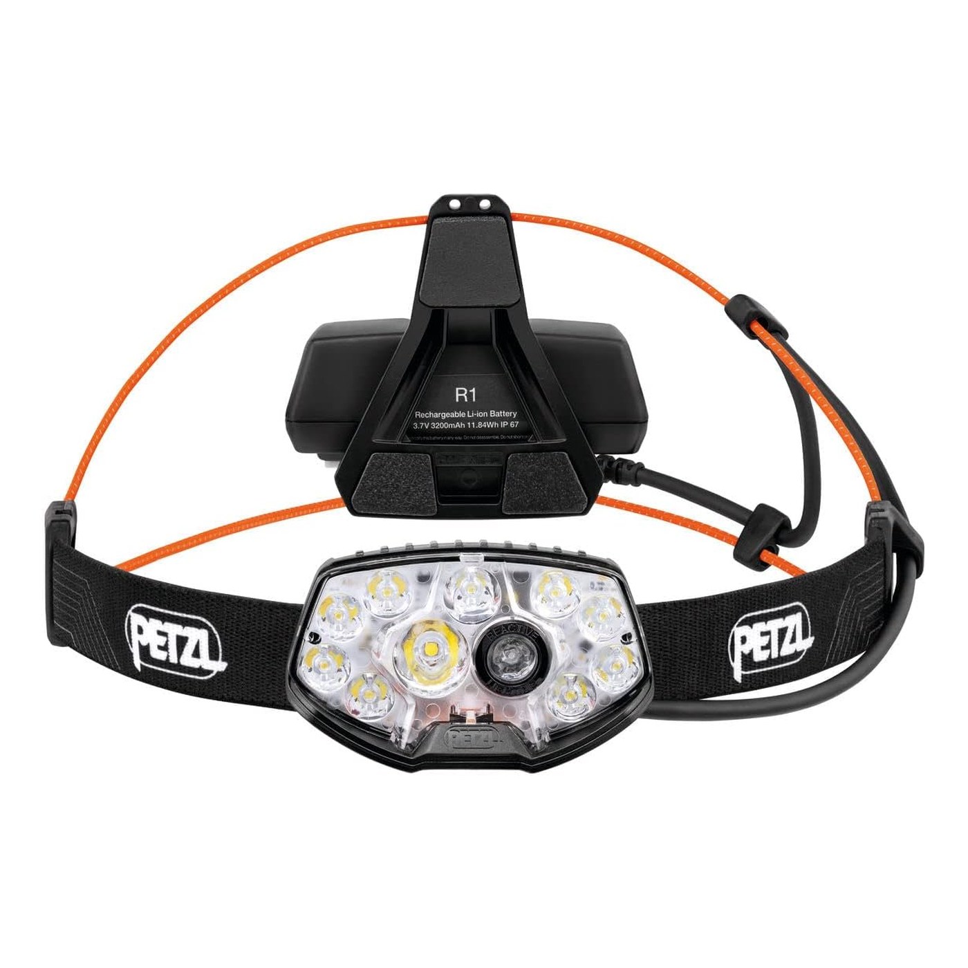 Détail batterie Petzl Nao RL et port USB-C