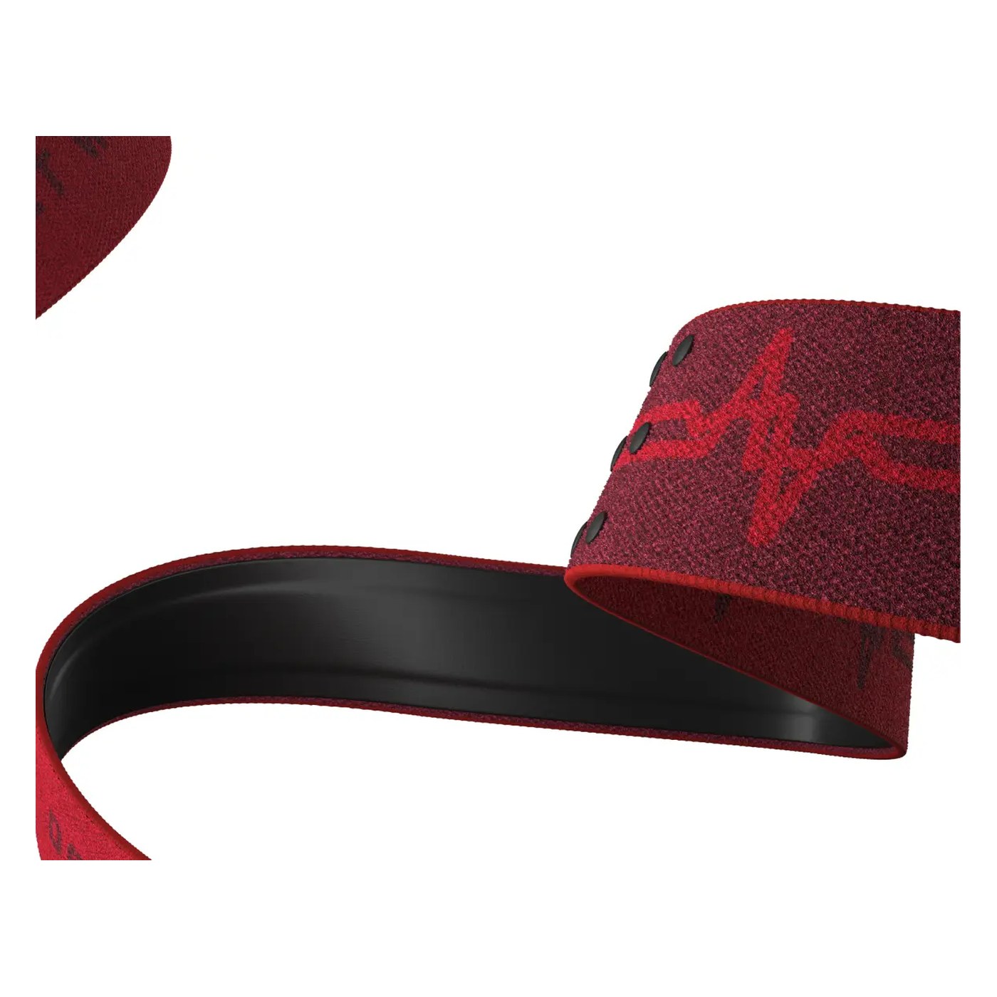 Polar H10 détail des électrodes et de la sangle Pro Strap rouge