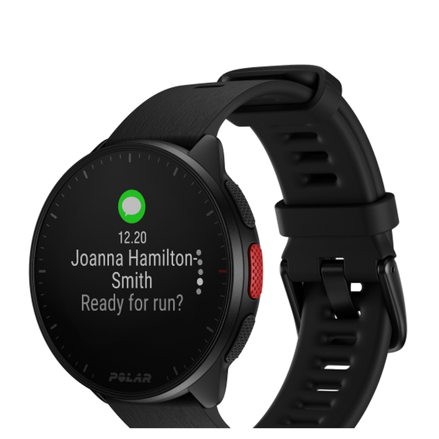 Polar Pacer, notification on the wrist, Night Black colorway