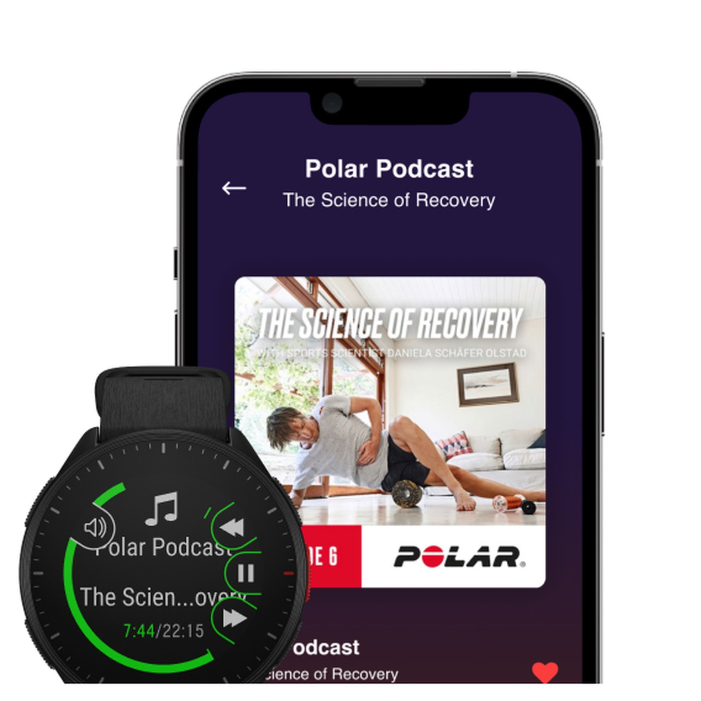 Polar Pacer connected to the Polar Flow app, Night Black colorway