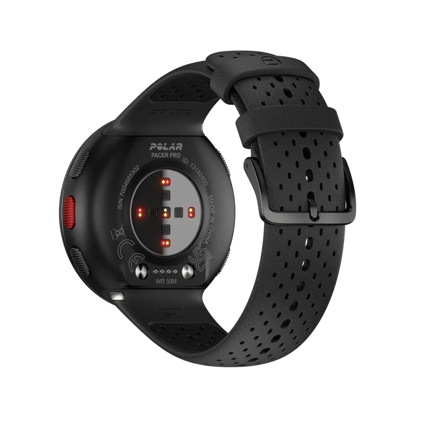 Polar Pacer Pro vue arrière capteur cardio et bracelet