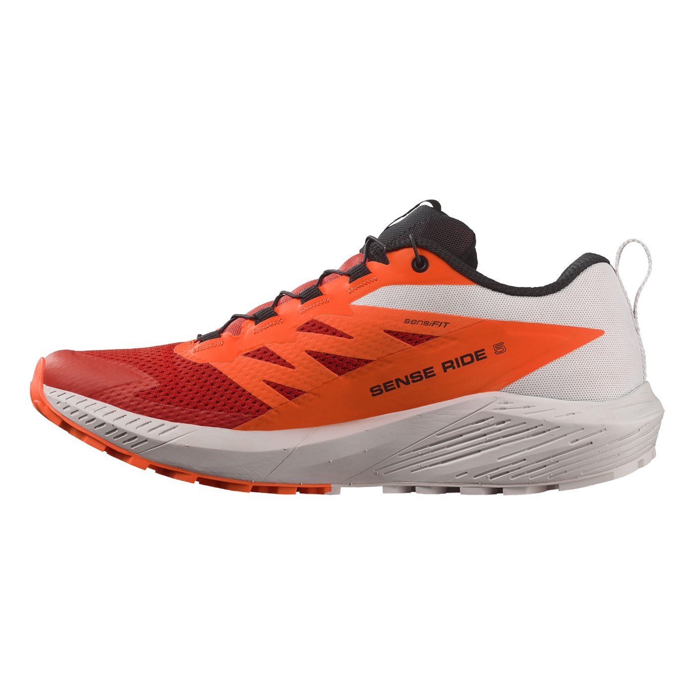 Salomon Sense Ride 5 vue de profil intérieur avec étiquette SENSE RIDE 5
