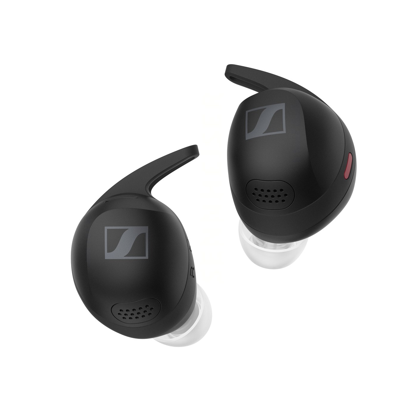Détail des embouts et ailettes du Sennheiser Momentum Sport