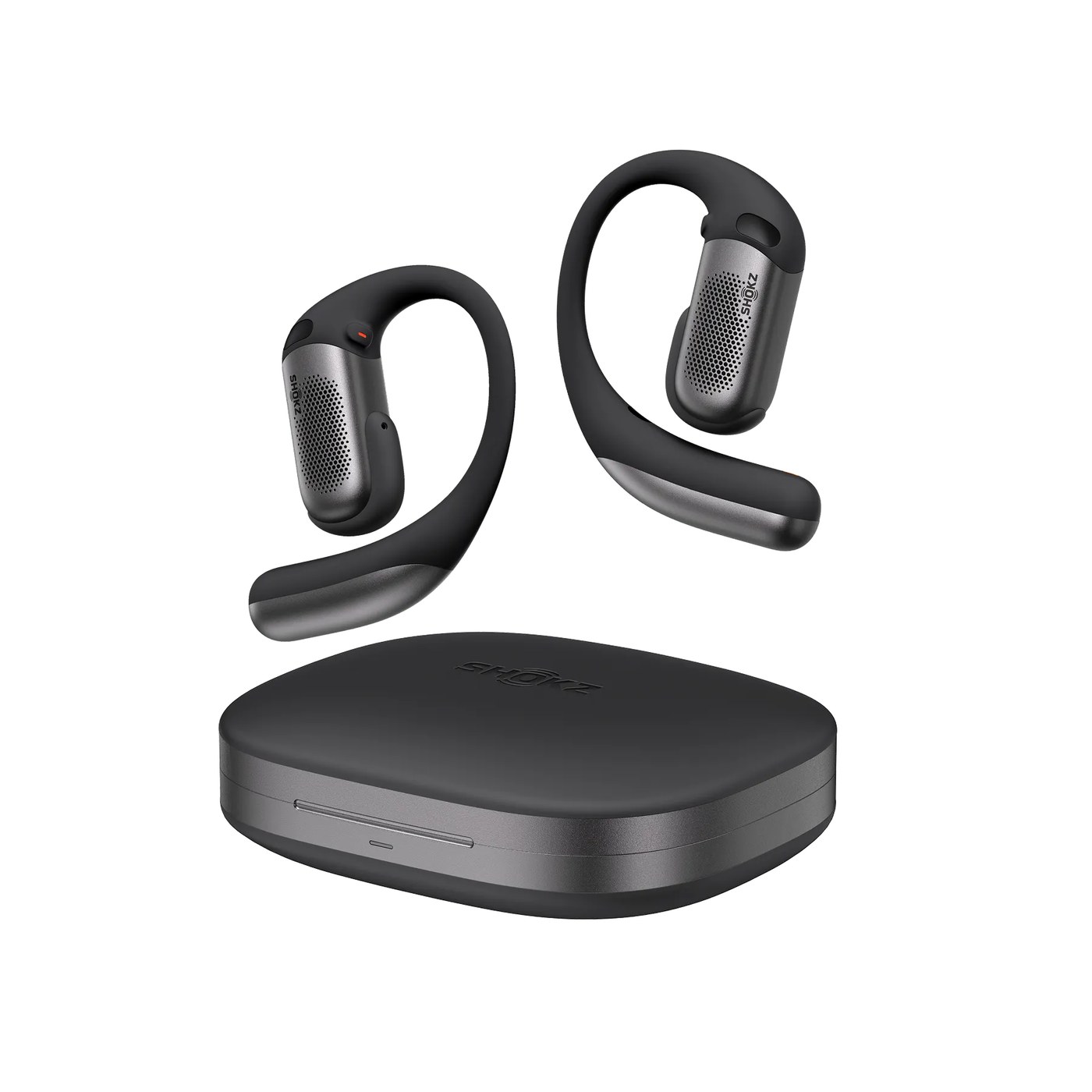 Shokz OpenFit Pro étui de charge et les deux écouteurs