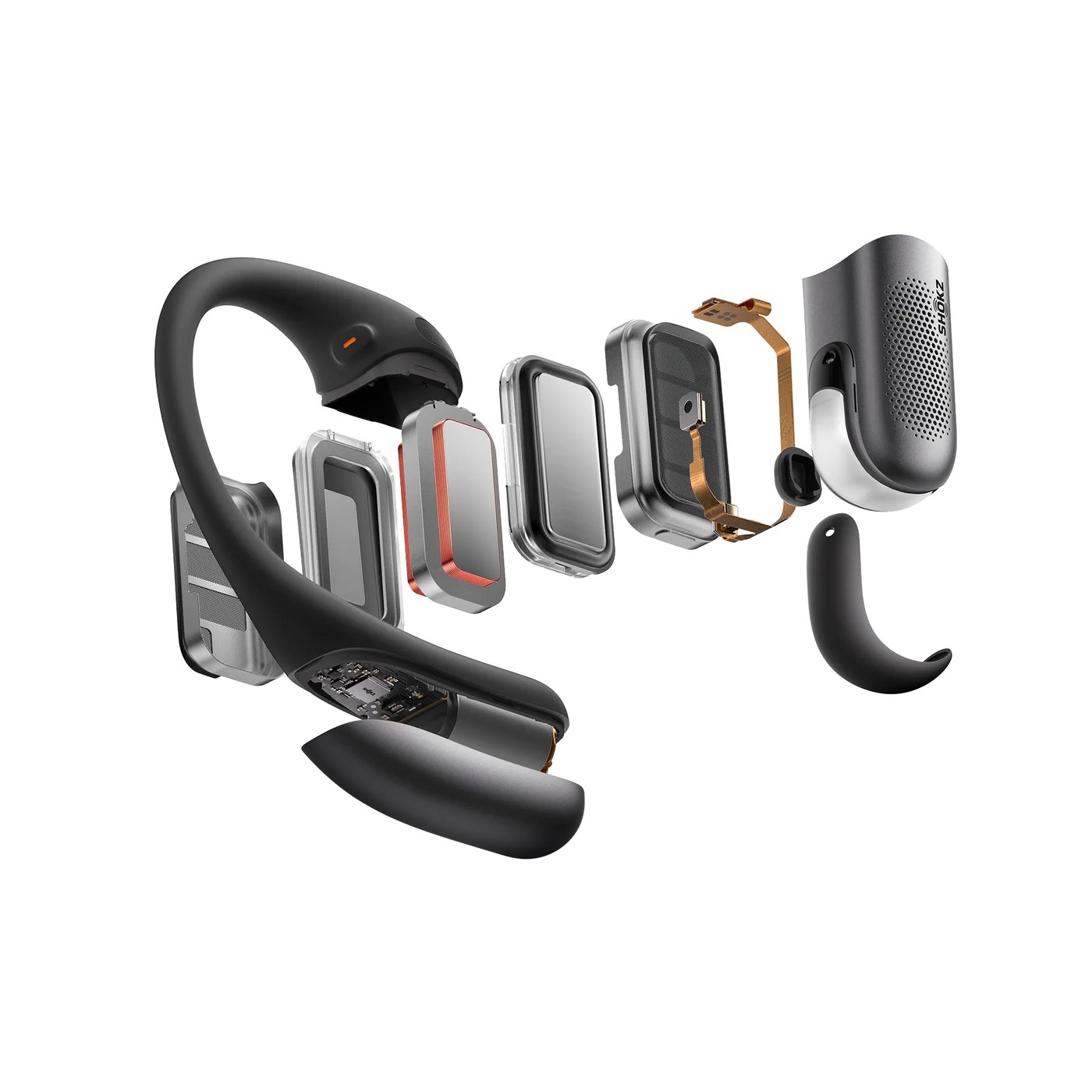 Shokz OpenFit Pro en situation de running, vue de côté