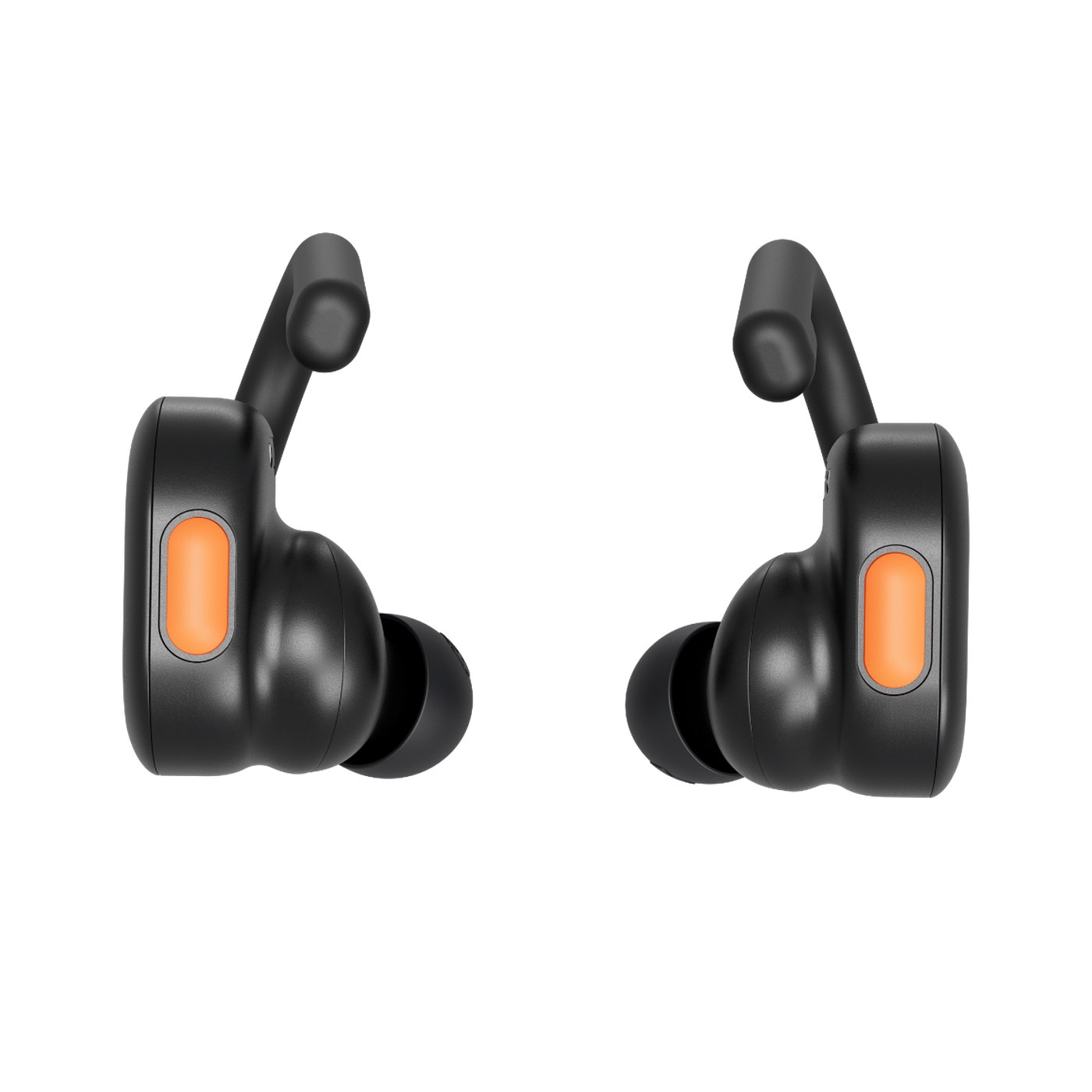 Paire de Skullcandy Push Active vue de profil, crochet supra-auriculaire déployé