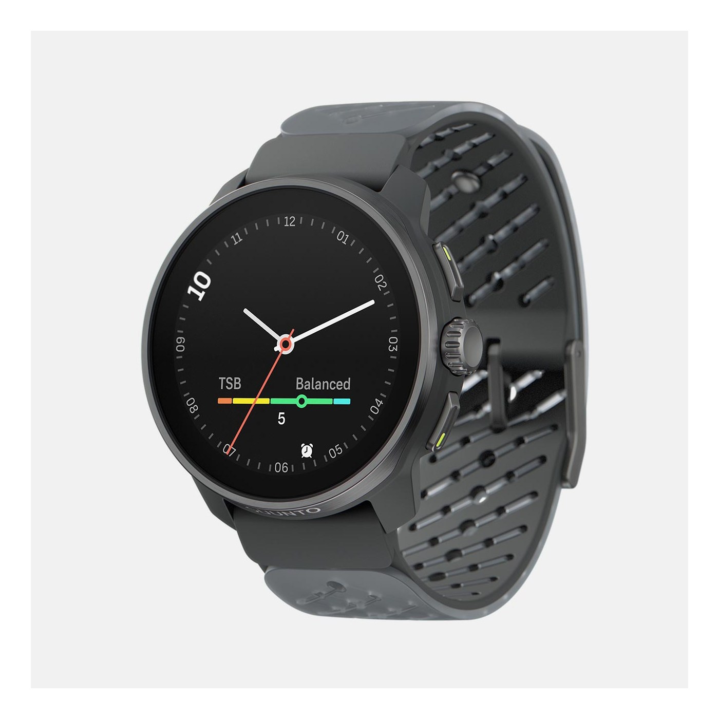 Suunto Race S vue trois quarts avant, coloris Titanium Graphite