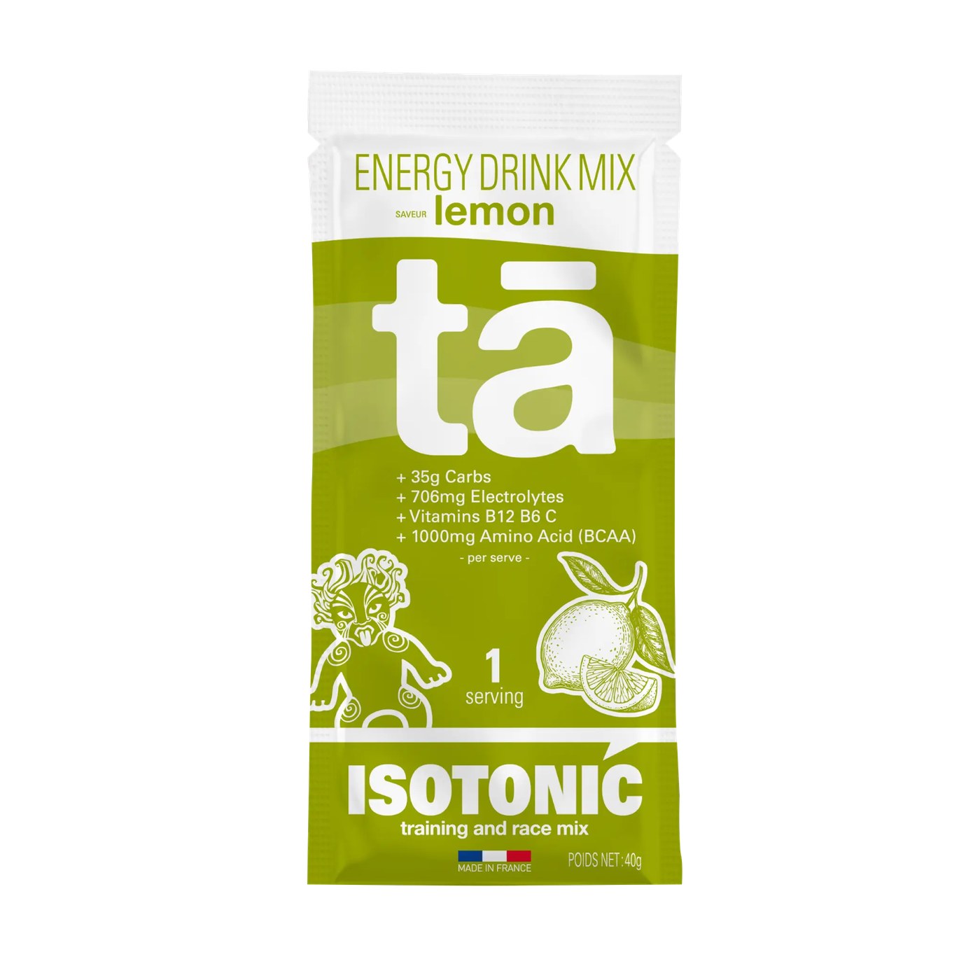 Sachet individuel 40g de boisson isotonique TA Energy, format nomade