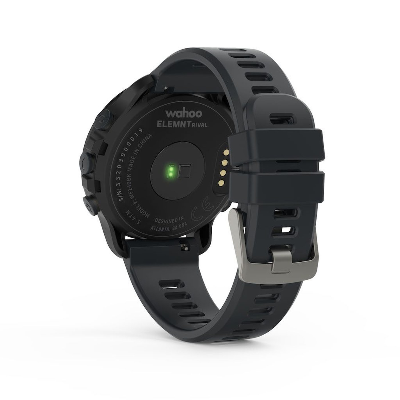 Wahoo ELEMNT RIVAL vista trasera, sensor óptico de frecuencia cardiaca